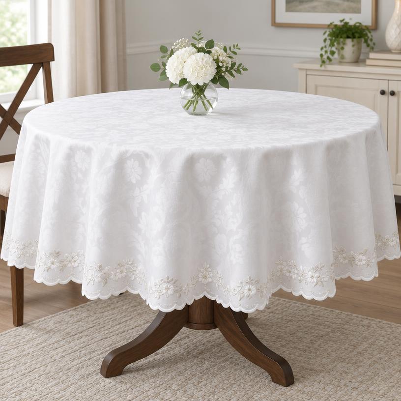 Toalha de Mesa Redonda Jacquard
