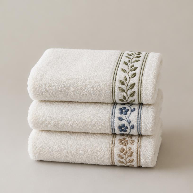 Kit 3 Toalhas de Lavabo Bordadas